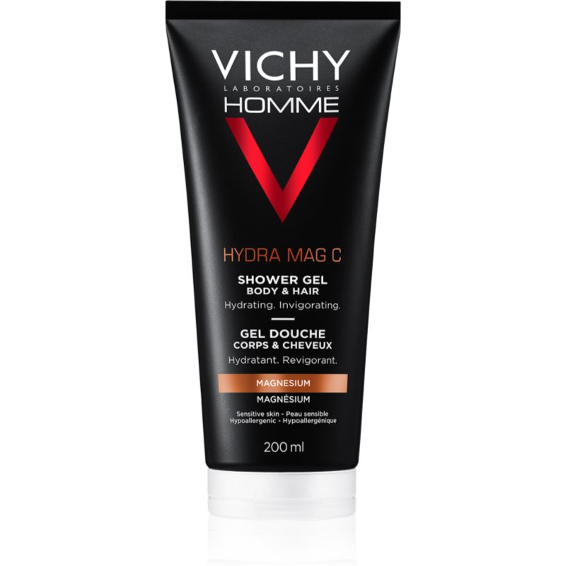 Vichy Vichy Homme Hydra-Mag C τζελ για ντους για σώμα και μαλλιά 200 ml