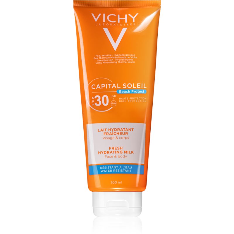 Vichy Capital Soleil Beach Protect apsauginis drėkinamasis veido ir kūno losjonas SPF 30 300 ml