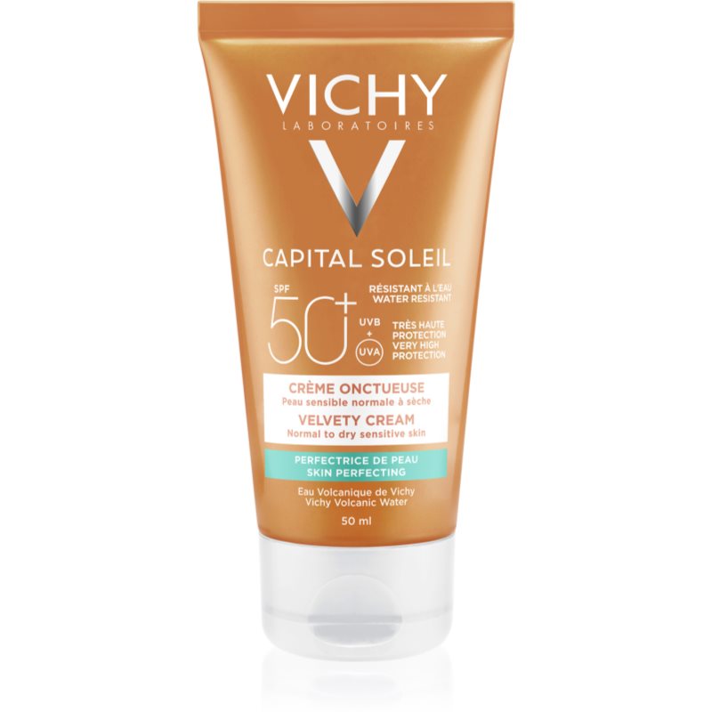Vichy Capital Soleil apsauginis kremas švelniai lyg šilkas odai SPF 50+ 50 ml
