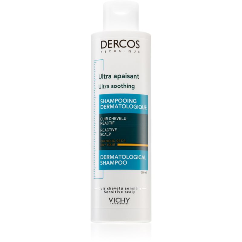 Vichy Dercos Ultra Soothing ультразаспокоюючий шампунь для сухого волосся та чутливої шкіри голови 200 мл