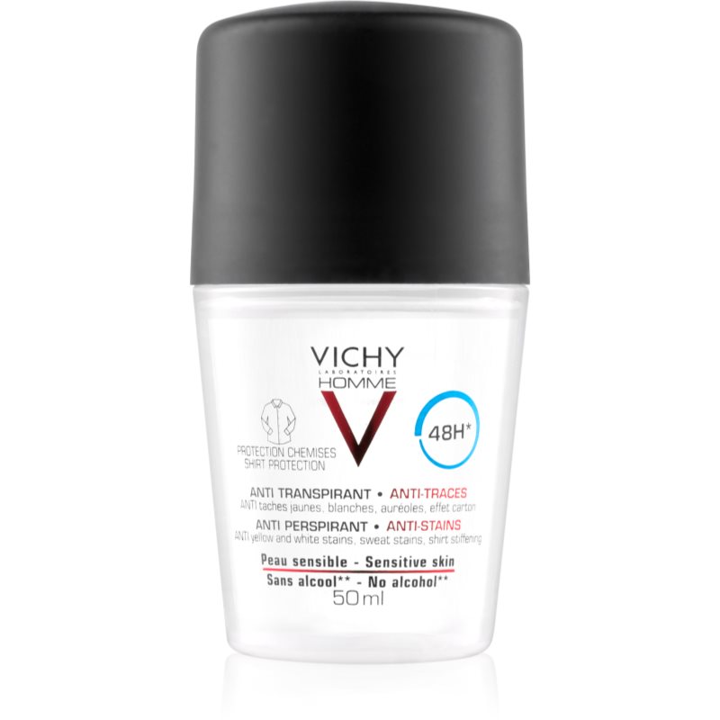 E-shop Vichy Homme Deodorant antiperspirant proti bílým a žlutým skvrnám 48h 50 ml