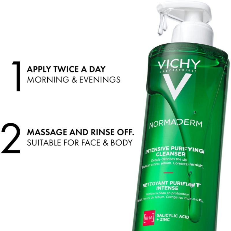 Vichy Normaderm Phytosolution gel za dubinsko čišćenje za nepravilnosti na licu sklono aknama 400 ml