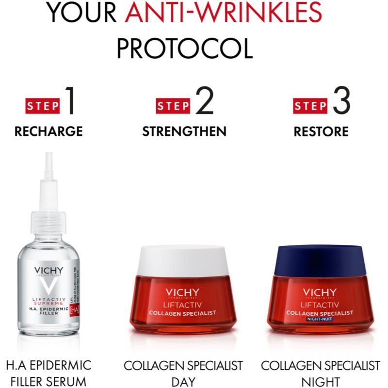 Vichy Liftactiv Collagen Specialist učvršćujuća noćna krema protiv bora 50 ml