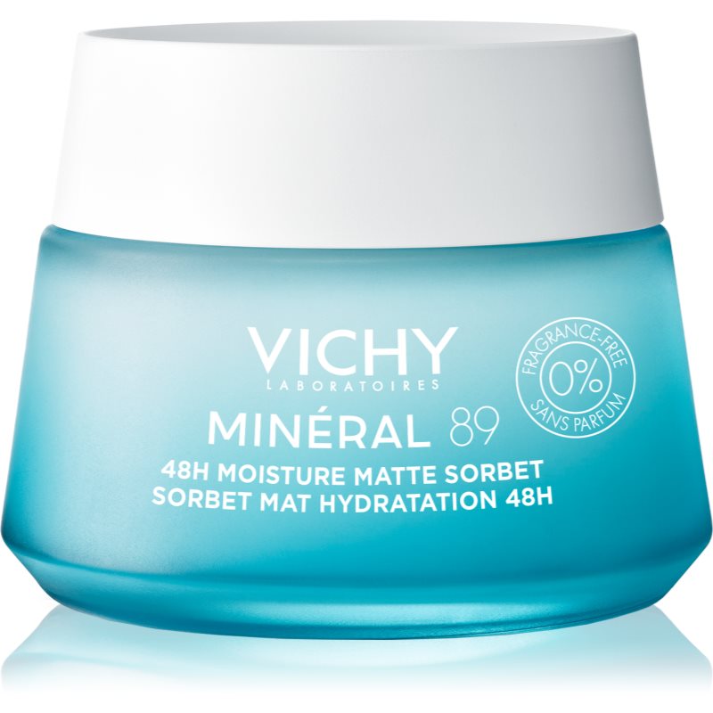 Vichy Vichy Minéral 89 Moisture Matte Sorbet κρέμα σορμπέ για μικτή και λιπαρή επιδερμίδα χωρίς άρωμα 50 ml