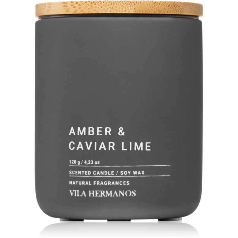 Vila Hermanos Concrete Amber & Caviar Lime Scented Candle 120 G
