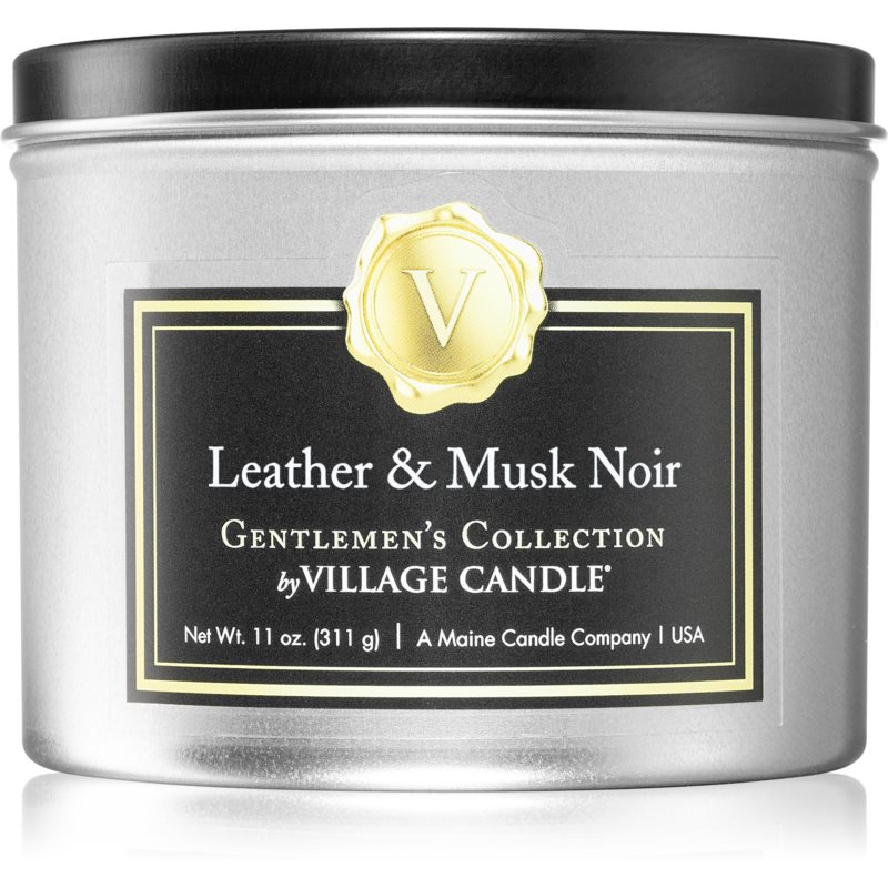 Village Candle Gentlemen's Collection Leather & Musk Noir ароматна свещ I. 311 гр.
