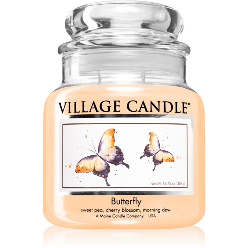 Village Candle Butterfly kvapioji žvakė (Glass Lid) 389 g