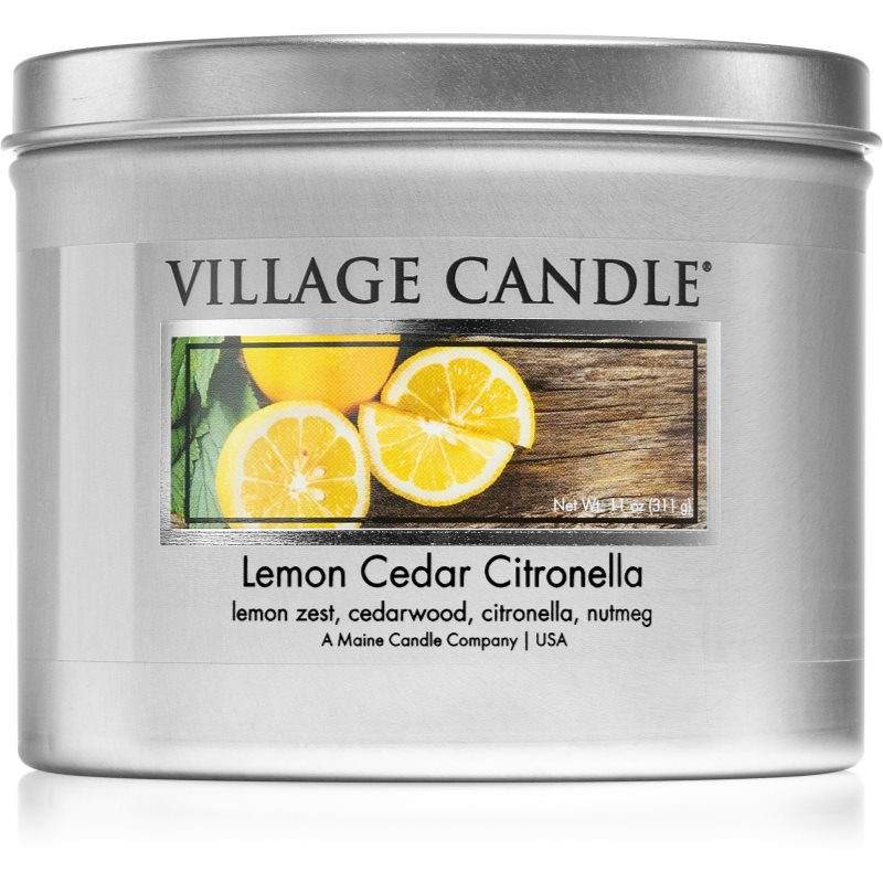 Village Candle Lemon Cedar Citronella Scented Candle In A Tin 311 G