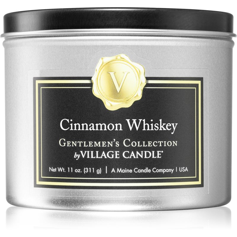 Village Candle Gentlemen's Collection Cinnamon & Whiskey Aроматична свічка в металевій коробці 311 гр