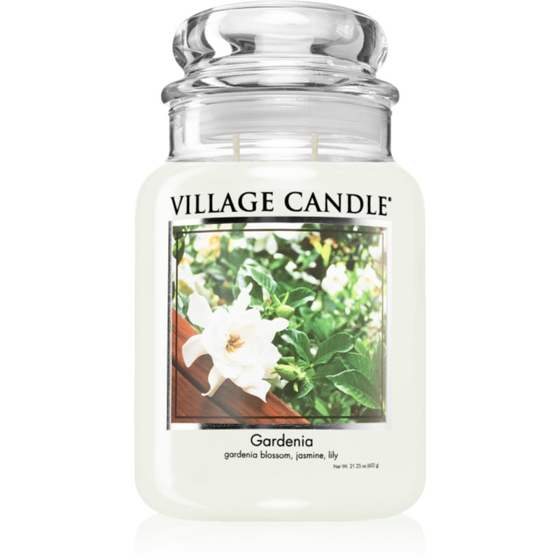 Village Candle Gardenia Scented Candle (Glass Lid) 602 G