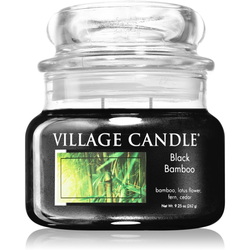 Village Candle Black Bamboo kvapioji žvakė (Glass Lid) 262 g