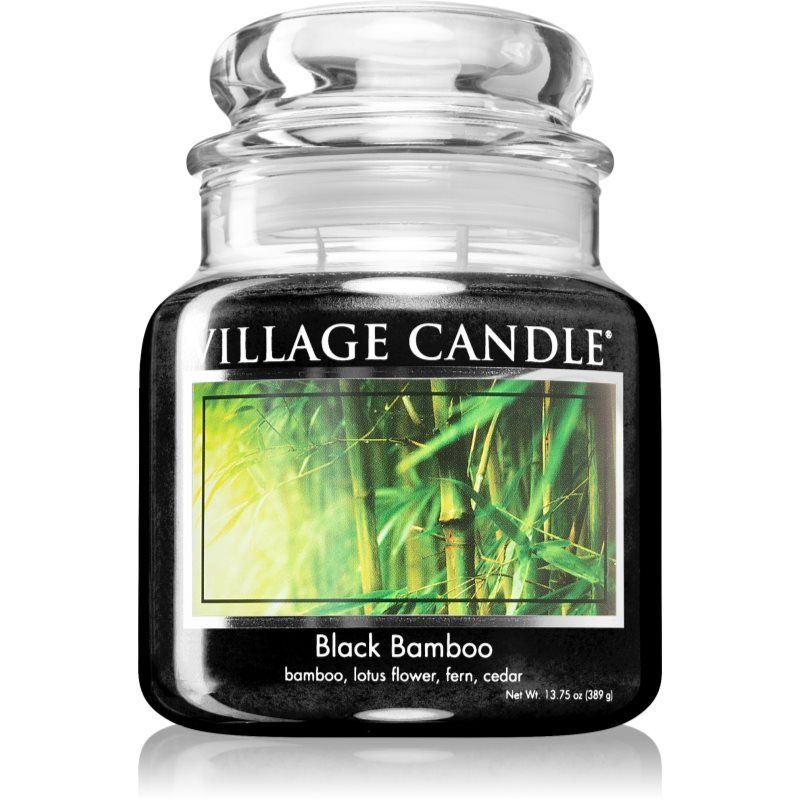 E-shop Village Candle Black Bamboo vonná svíčka (Glass Lid) 389 g