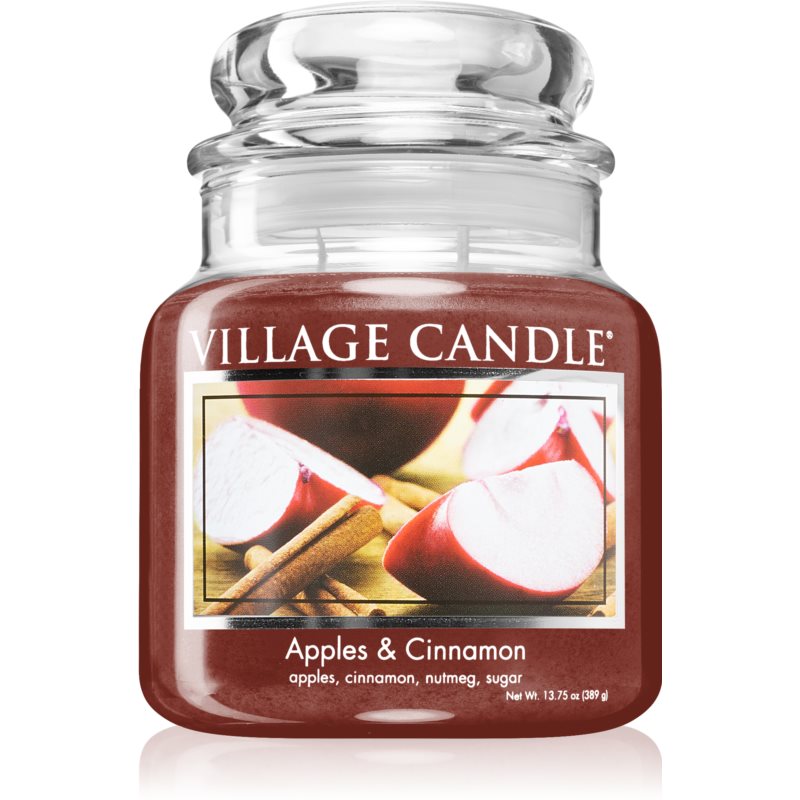 Village Candle Apples & Cinnamon Aроматична свічка (Glass Lid) 389 гр
