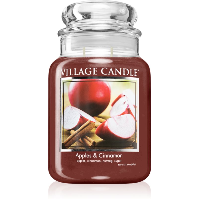 Village Candle Apples & Cinnamon aроматична свічка (Glass Lid) 602 гр