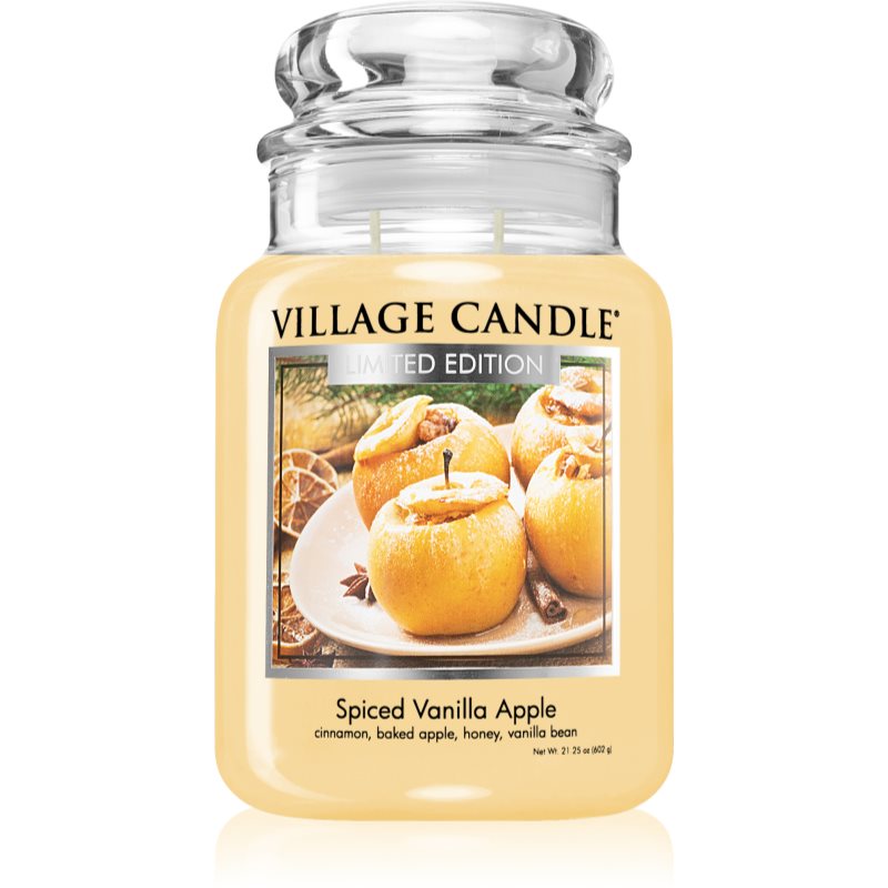 Village Candle Spiced Vanilla Apple Aроматична свічка (Glass Lid) 602 гр