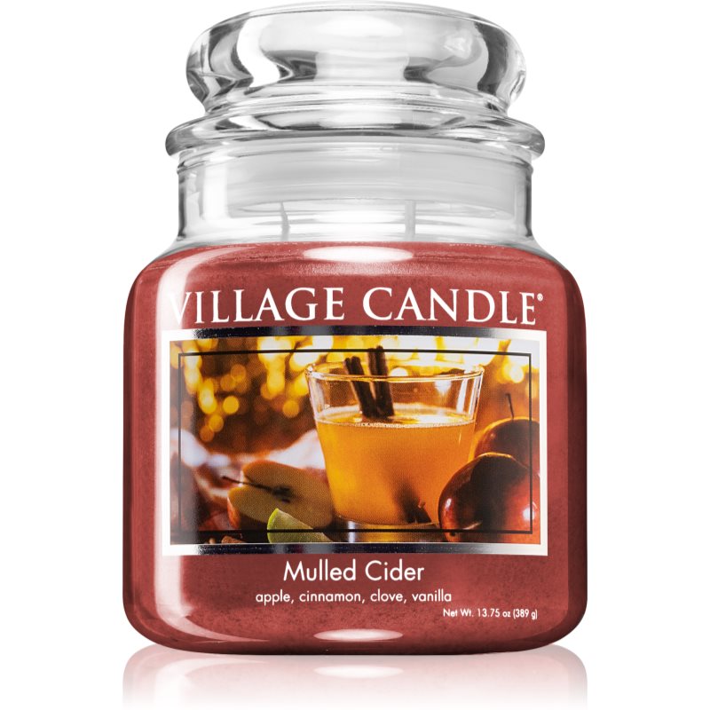 Village Candle Mulled Cider mirisna svijeća (Glass Lid) 389 g