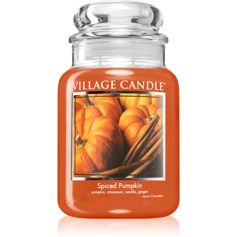Village Candle Spiced Pumpkin scented candle (Glass Lid) 602 g
