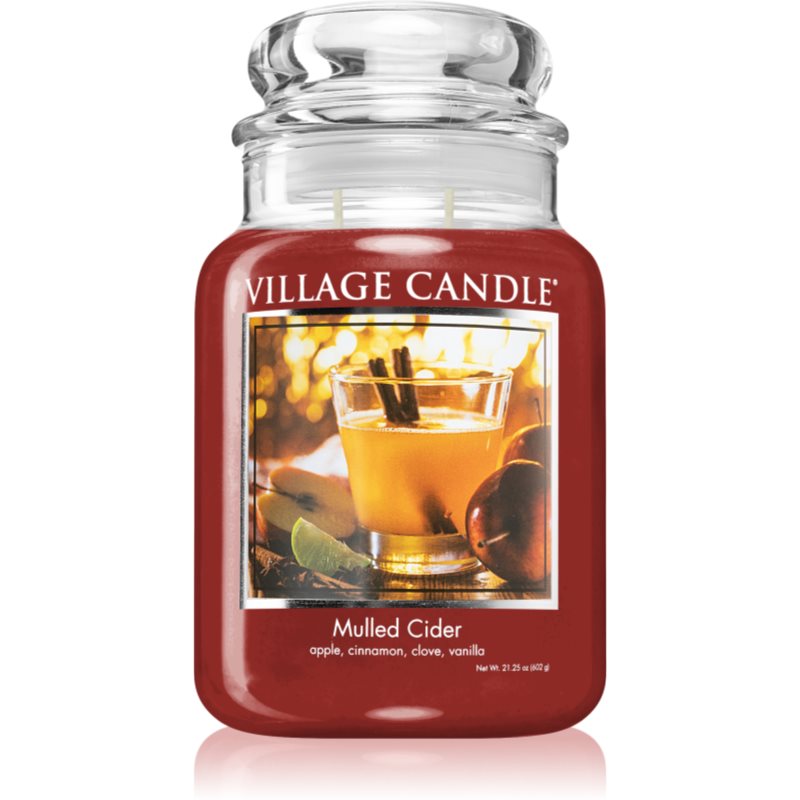 Village Candle Mulled Cider vonná svíčka (Glass Lid) 602 g