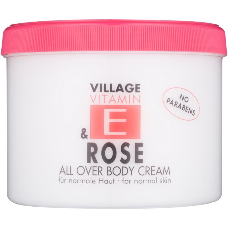 Village Vitamin E Rose Körpercreme parabenfrei 500 ml