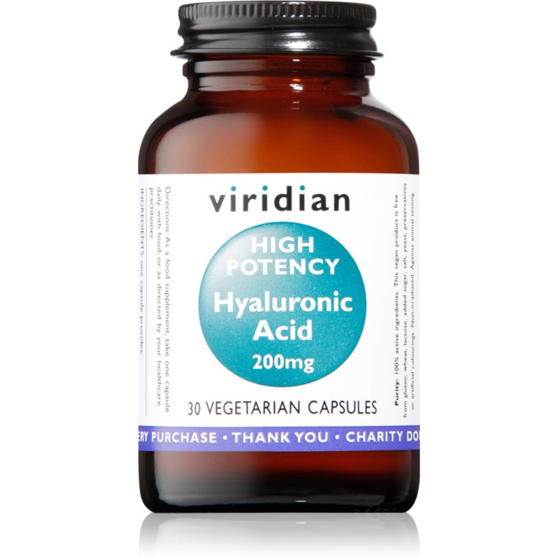 Viridian Nutrition High Potency Hyaluronic Acid 200mg kapsułki dla odżywienia i optymalnego nawodnienia skóry 30 caps.
