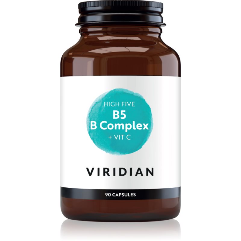 Viridian Nutrition High Five B5 B Complex + Vit C komplex vitamínu B na normálnu činnosť nervovej sústavy a pre krásnu pleť 90 cps