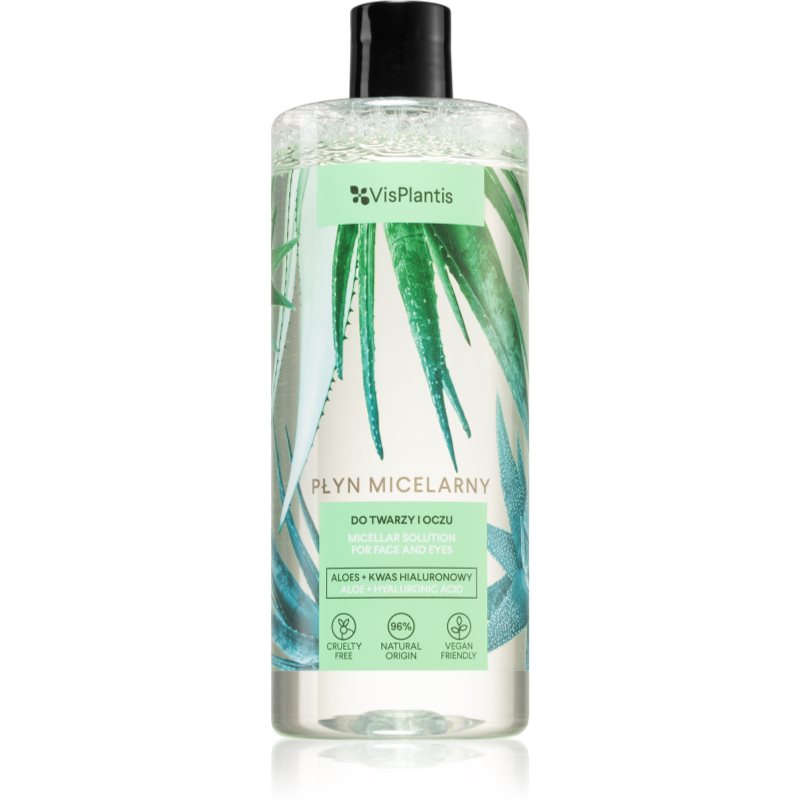 Vis Plantis Herbal Vital Care Aloe Juice & Panthenol micelárna voda 3v1 so šťavou z aloe a panthenolom 500 ml