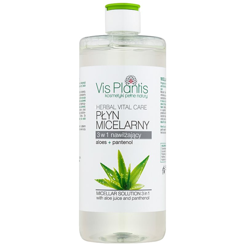 Vis Plantis Herbal Vital Care Aloe Juice & Panthenol micelinis vanduo „trys viename“ su alavijų sultimis ir pantenoliu 500 ml