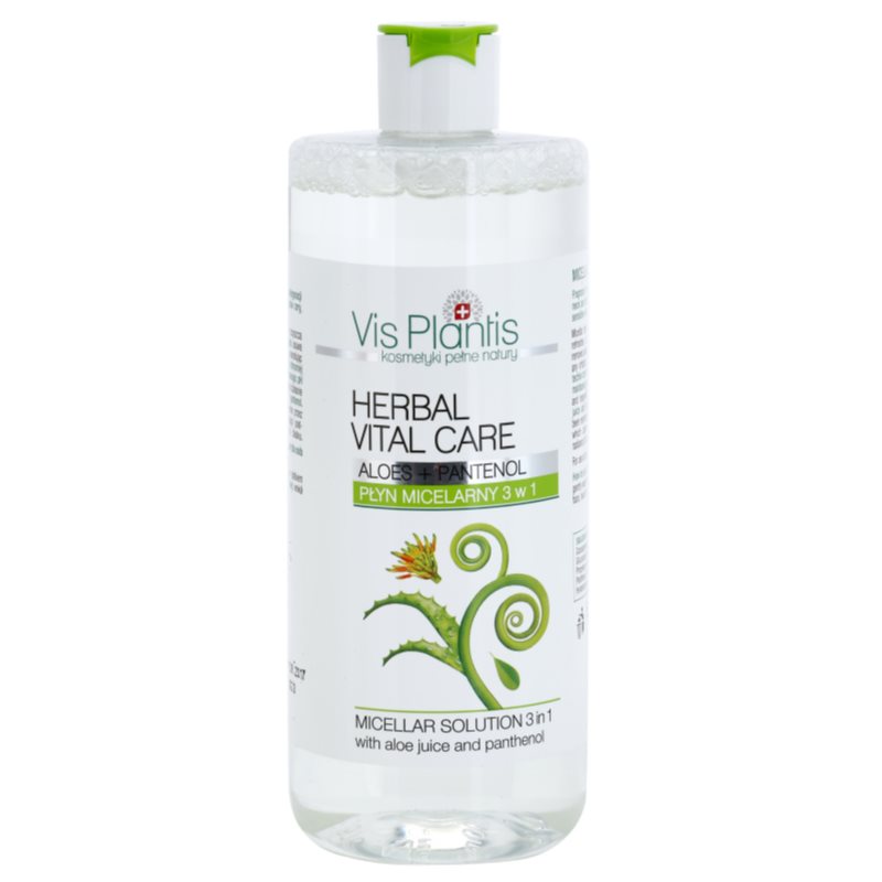 Vis Plantis Herbal Vital Care Aloe Juice & Panthenol Міцелярна вода 3в1 з соком алое і пантенолом 500 мл