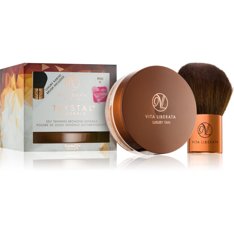 

Vita Liberata Trystal Minerals компактна пудра-бронзантор зі щіточкою 02 Bronze