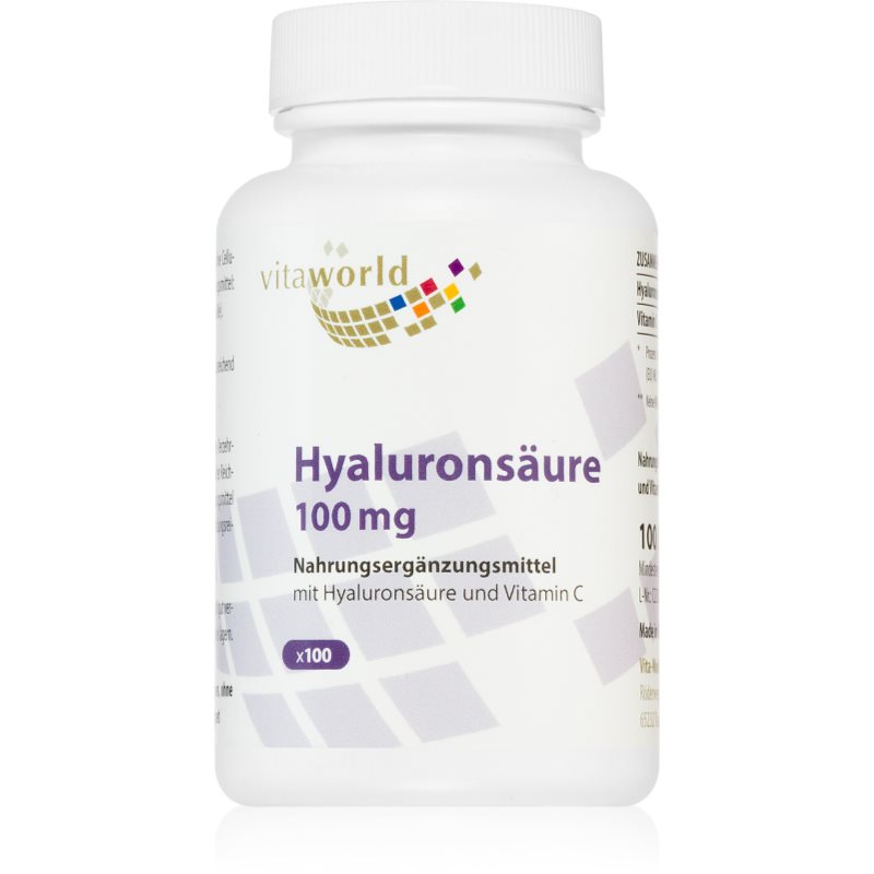 Vita World Hyaluronsäure 100mg Kapseln mit Hyaluronsäure 80 g
