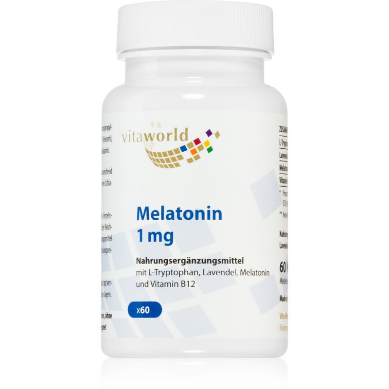 Vita World Melatonin 1mg Kapseln bei Schlaf- und Einschlafproblemen 46 g
