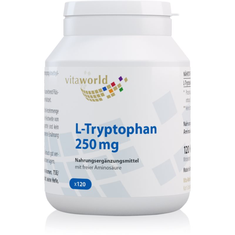 Vita World L-tryptophan 250 mg Kapseln zur Förderung des physischen und psychischen Gleichgewichts 70 g
