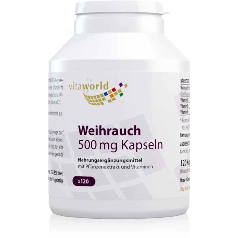 Vita World Weihrauch 500 mg Kapseln zur Förderung des physischen und psychischen Gleichgewichts 118 g