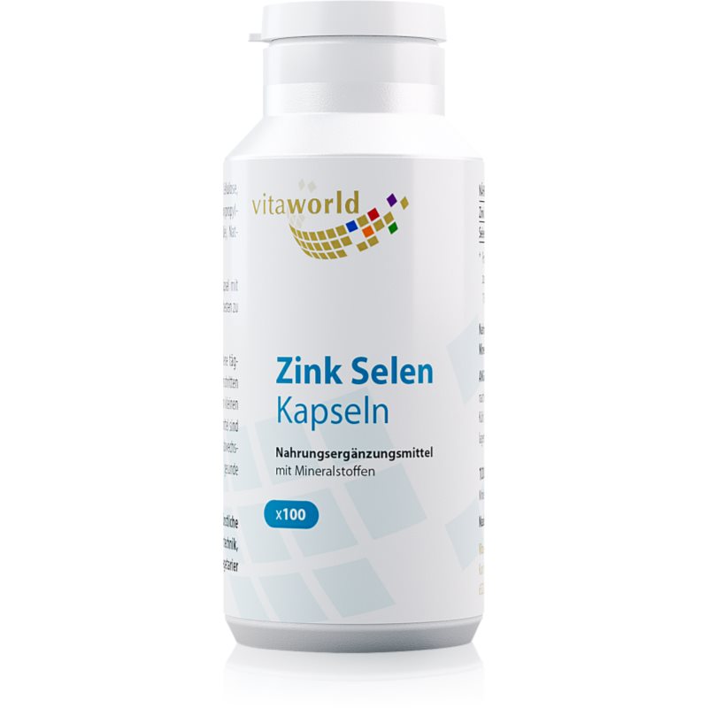 Vita World Zink + Selen Kapseln um den gesunden Zustand von Haaren, Haut und Schleimhäuten aufrechtzuerhalten 54 g