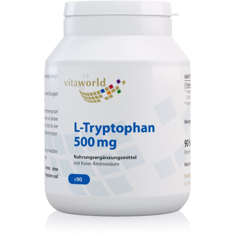 Vita World L-tryptophan 500 mg Kapseln zur Förderung des physischen und psychischen Gleichgewichts 84 g