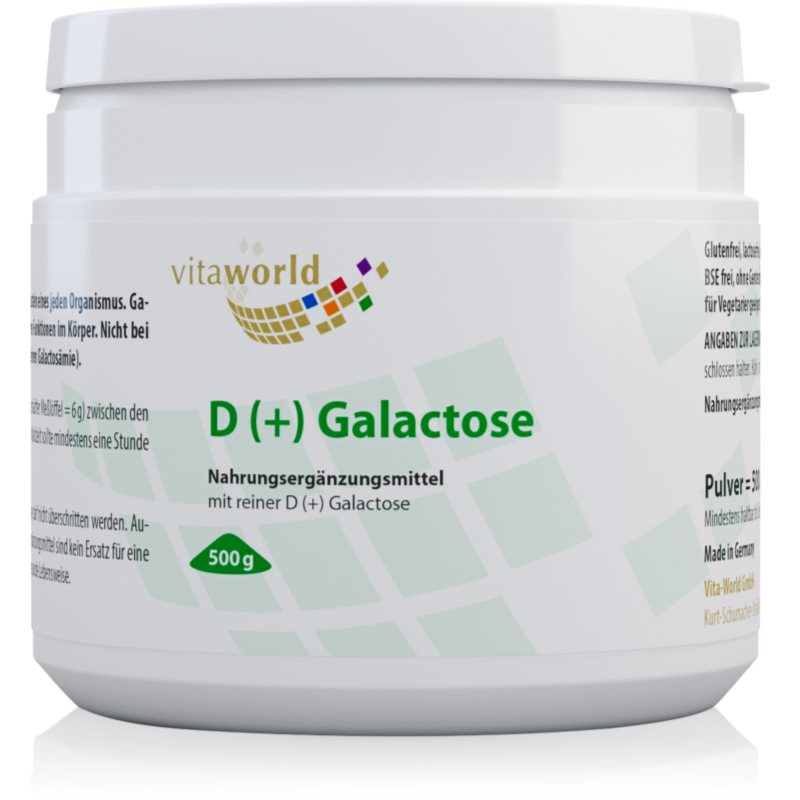 D-Galactose-Pulver in einer weißen Verpackung, 500 g