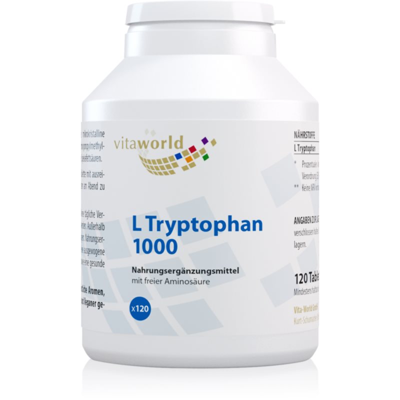 Vita World L-tryptophan 1000 mg Tabletten zur Förderung des physischen und psychischen Gleichgewichts 170 g
