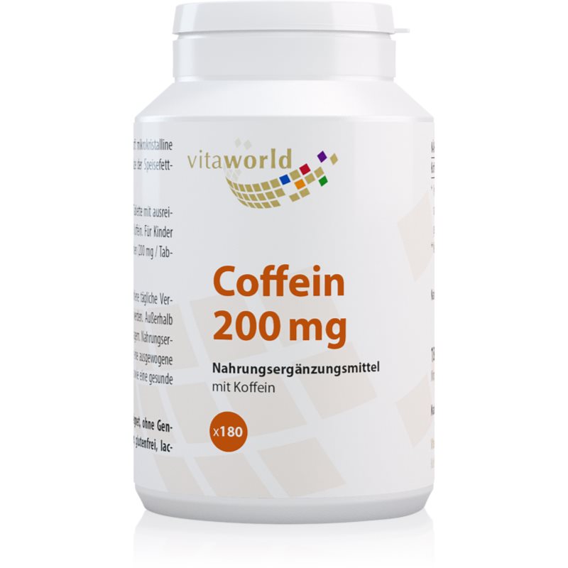 Vita World Coffein 200 mg Tabletten zur Erhaltung von Energie und kognitiver Leistungsfähigkeit 84 g