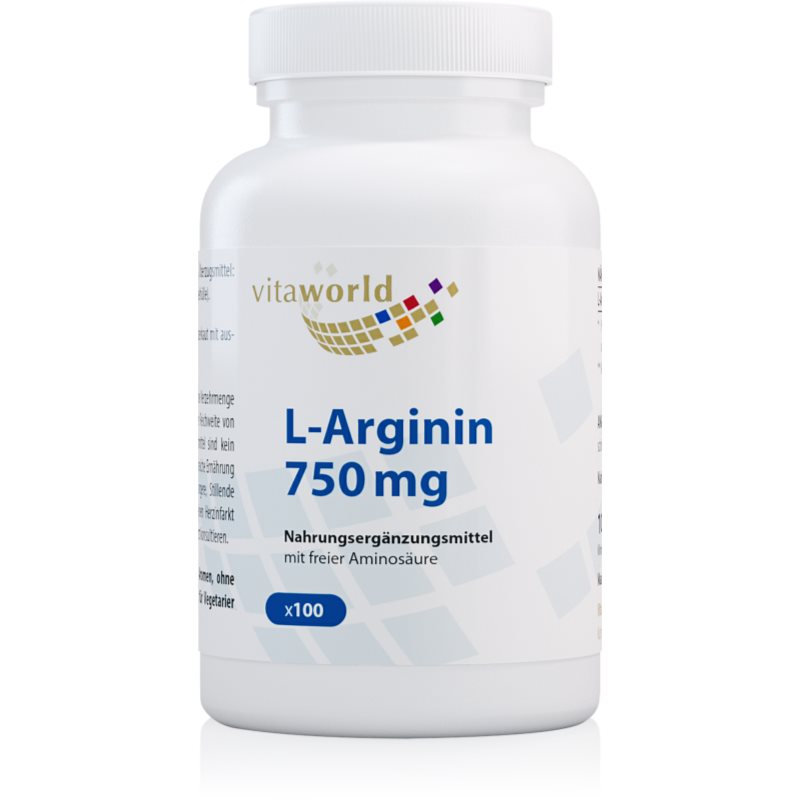Vita World L-arginin 750 mg Kapseln für Sportler 114 g