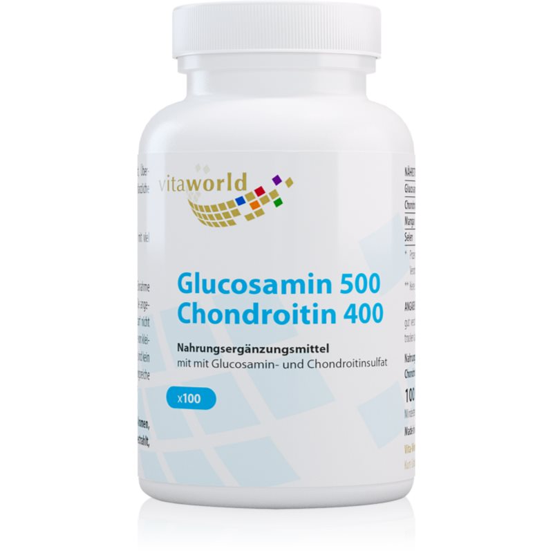 Vita World Glucosamin 500 + Chondroitin 400 Kapseln zur Unterstützung der Knochen-, Gelenks- und Zahngesundheit 134 g