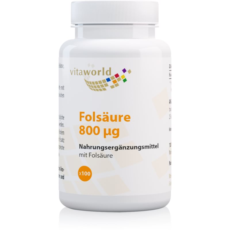 Vita World Folsäure 800 mcg Tabletten für Frauen, die eine Schwangerschaft planen 70 g
