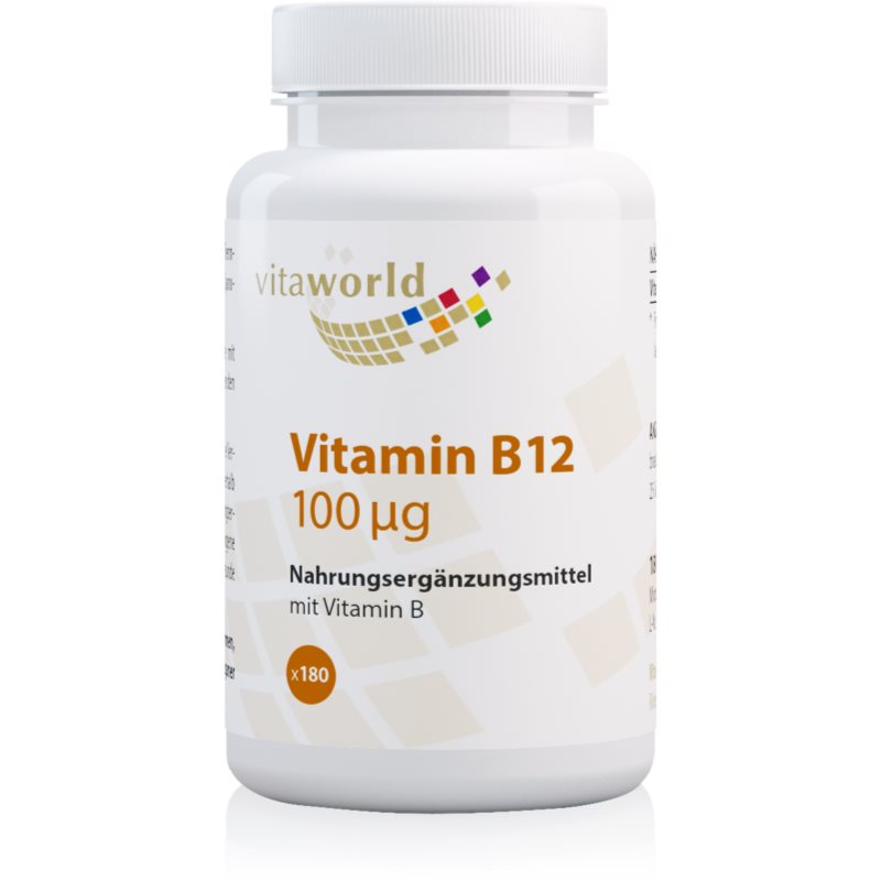 Vita World Vitamin B12 100 mcg Tabletten trägt zur normalen Funktion des Nervensystems bei 84 g
