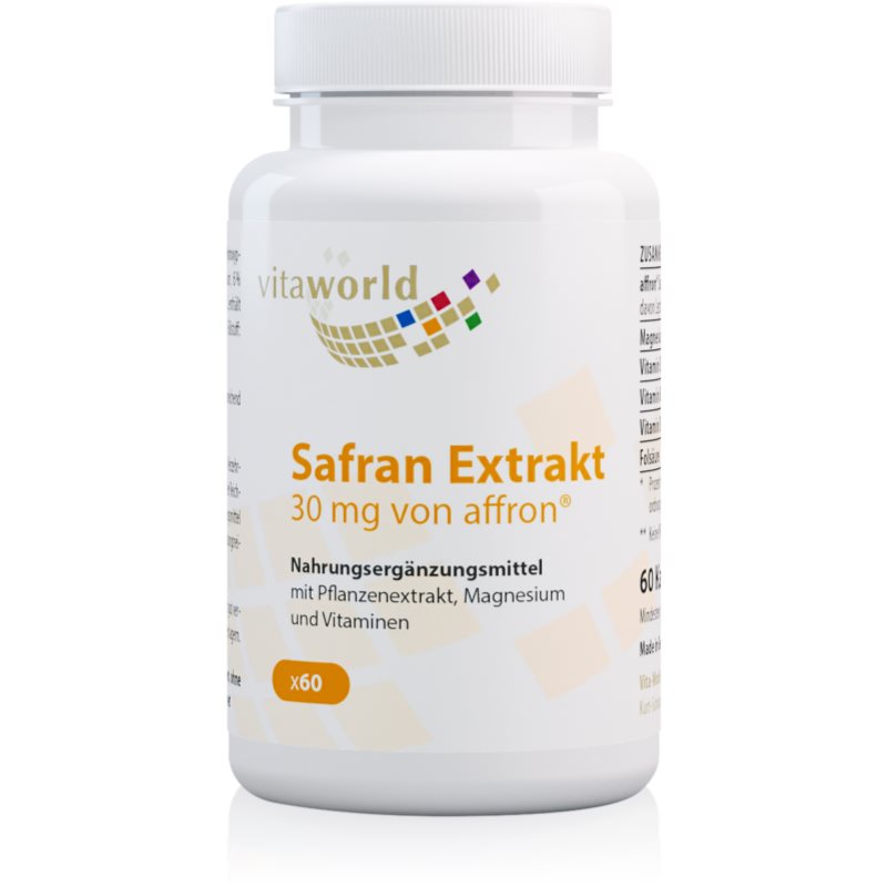Vita World Safran Extrakt 30 mg Kapseln mit Pflanzenextrakten 54 g