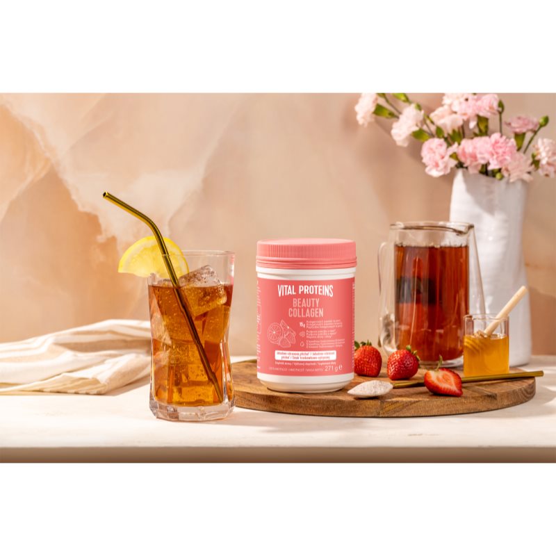 Vital Proteins Beauty Collagen prášek na přípravu nápoje pro krásné vlasy, pleť a nehty příchuť Strawberry-Lemon 271 g (obrázek 4)