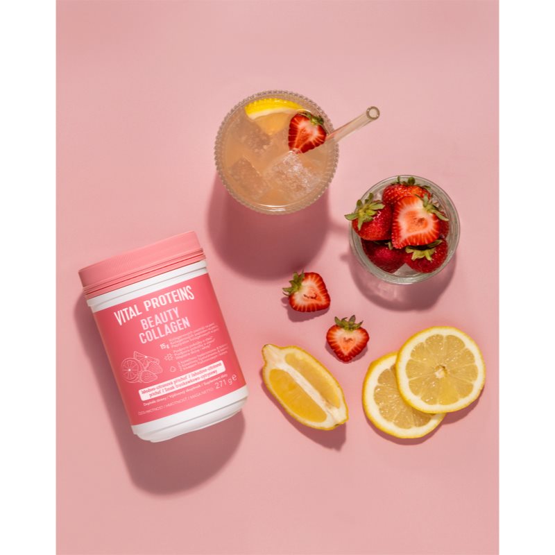 Vital Proteins Beauty Collagen prášek na přípravu nápoje pro krásné vlasy, pleť a nehty příchuť Strawberry-Lemon 271 g (obrázek 6)