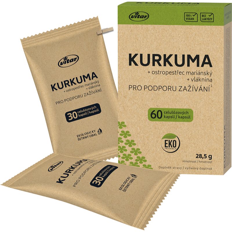 Vitar EKO Kurkuma + pestrec mariánsky kapsuly na podporu trávenia 60 cps kúpite na Notino.sk