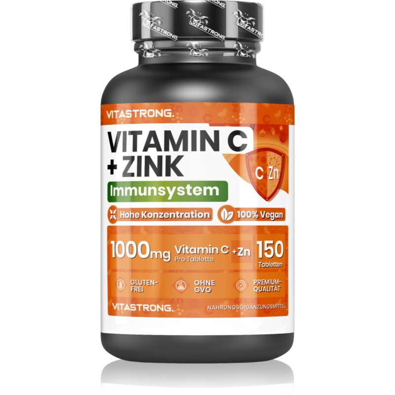 VITASTRONG Vitamin C + Zinc Tabletten zur Stärkung der Immunität, für ein optimales Wachstum sowie die richtige Knochenentwicklung 225 g