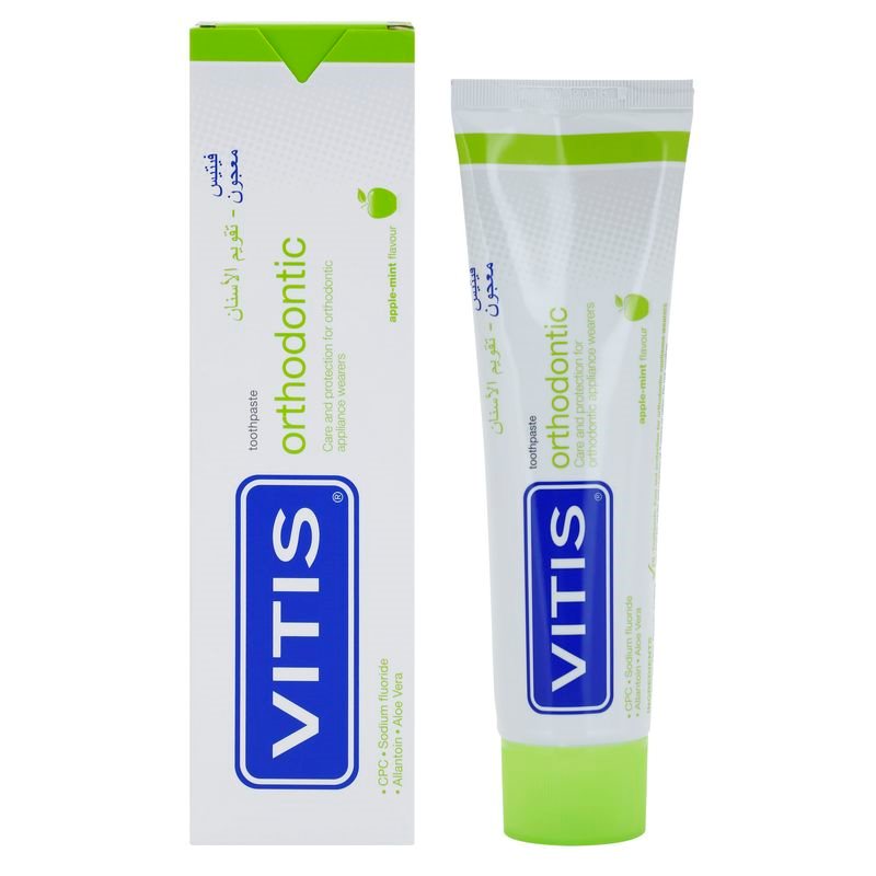 

Vitis Orthodontic зубна паста для користувачів брекет-систем присмак Apple Mint