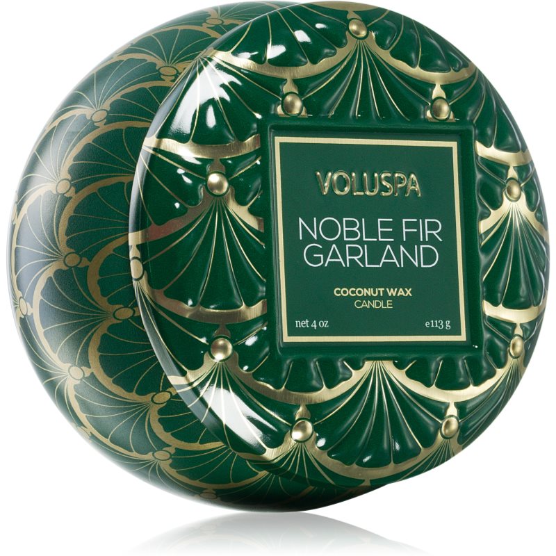 VOLUSPA Japonica Holiday Noble Fir Garland Aроматична свічка в металевій коробці 113 гр
