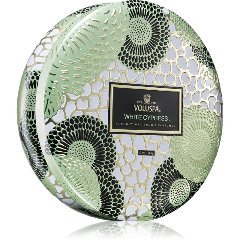 VOLUSPA Japonica Holiday White Cypress scented candle in a tin 340 g
